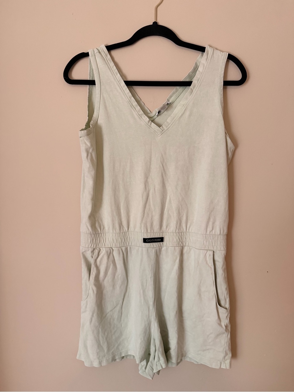 Calvin Klein Light Sage V-Neck Romper
